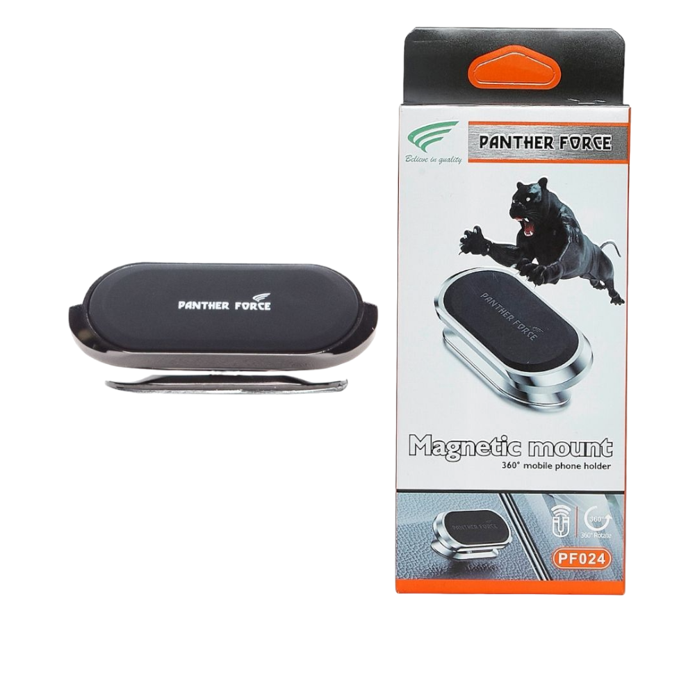 Panther Force Magnetic Mount Holder - 360° Adjustable Car Phone Holder, Strong Magnetic Grip, Easy Installation, Compact Design, Universal Compatibility - PF24 Panther Force Magnetic Mount Holder - 360° Adjustable Car Phone Holder, Strong Magnetic Grip, Easy Installation, Compact Design, Universal Compatibility - PF24